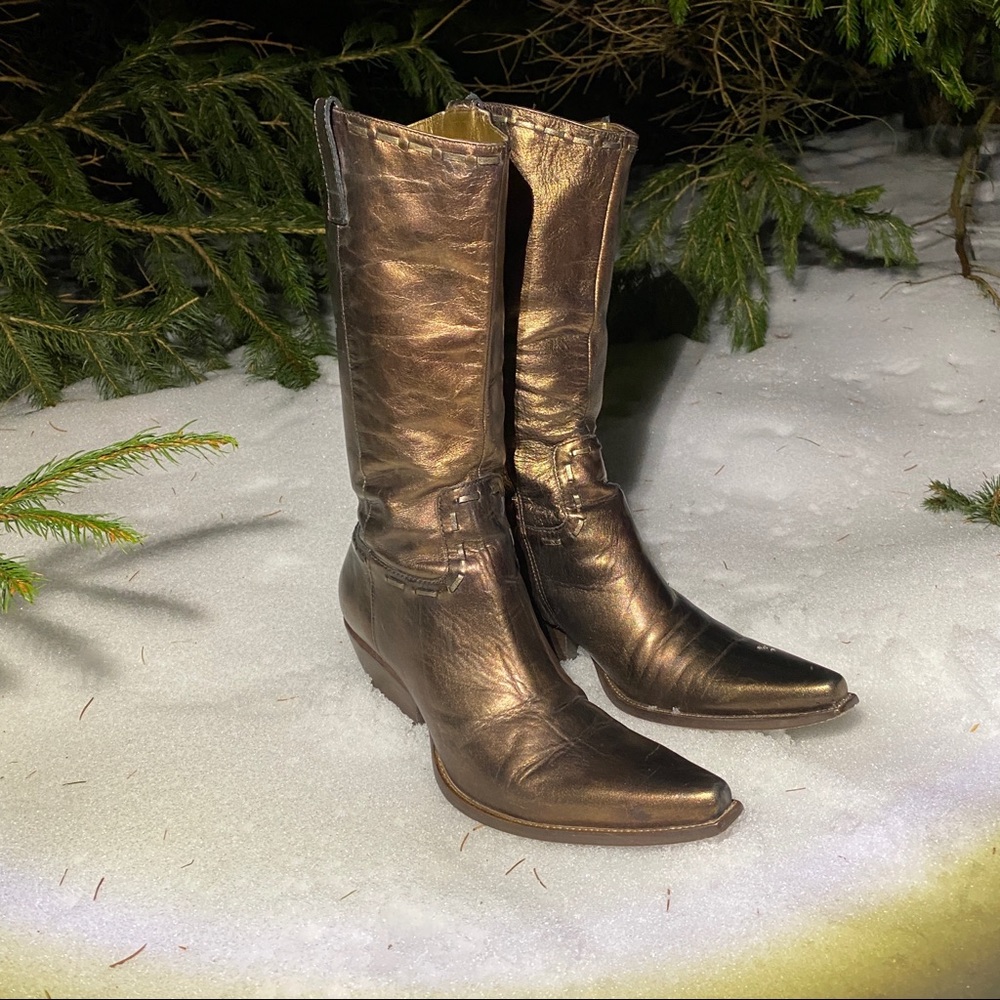 Brown Metallic Cowgirl Boot